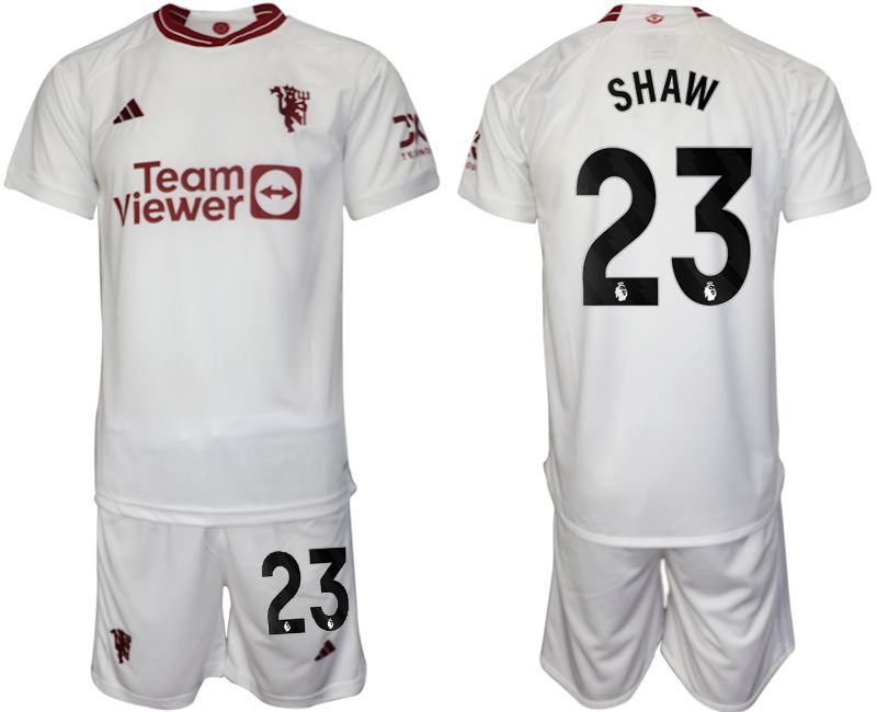 Men 2023-2024 Club Manchester United away white #23 Soccer Jersey->->Soccer Club Jersey